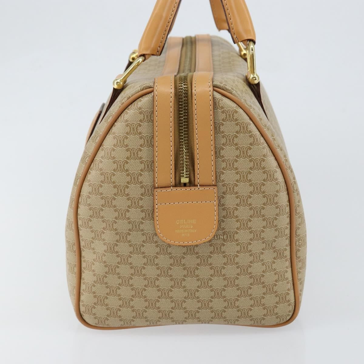 Celine Vintage Duffle Bag Macadam Coated Canvas, BEIGE, CANVAS, Travel bag