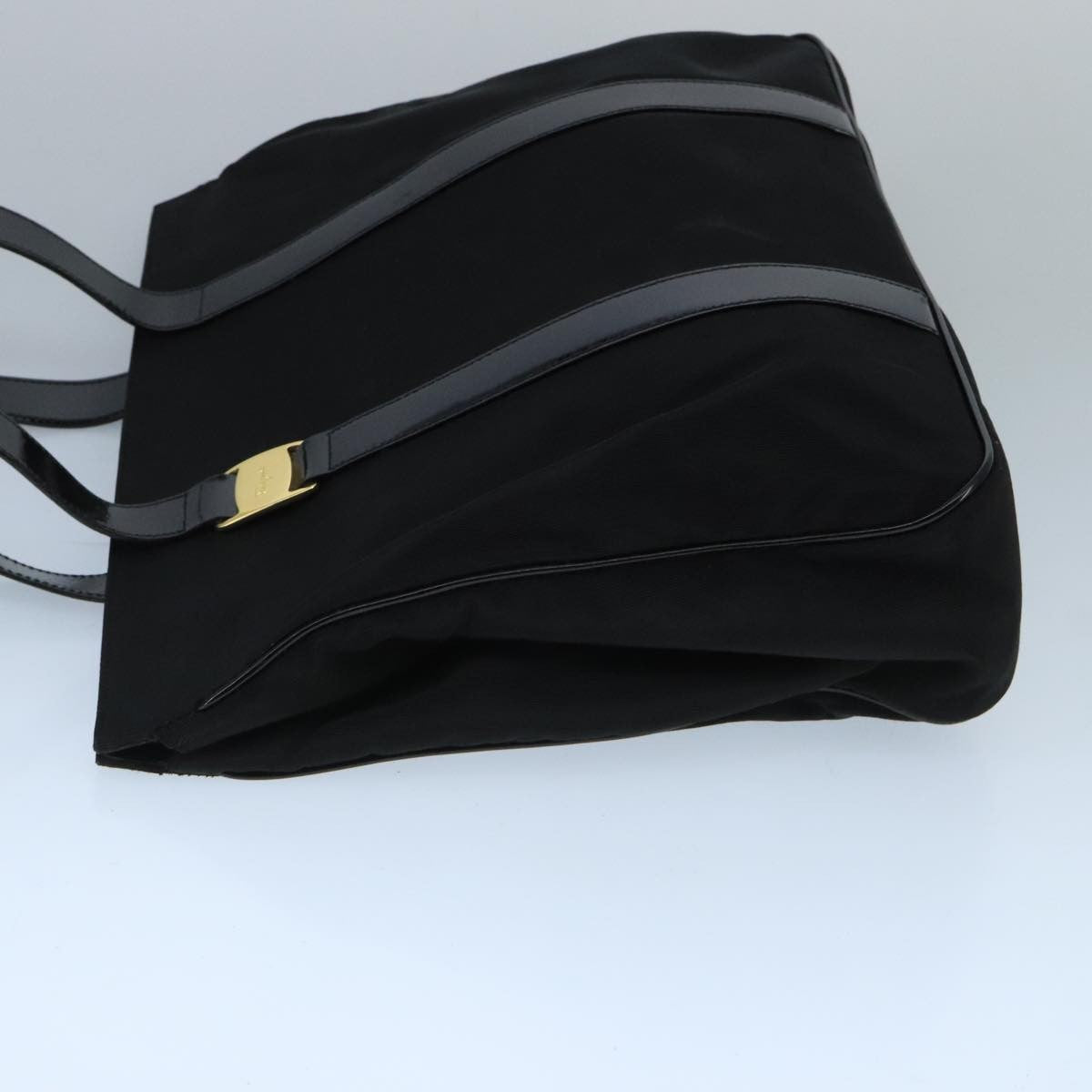Salvatore Ferragamo Vala Canvas, BLACK, CANVAS, Tote bag