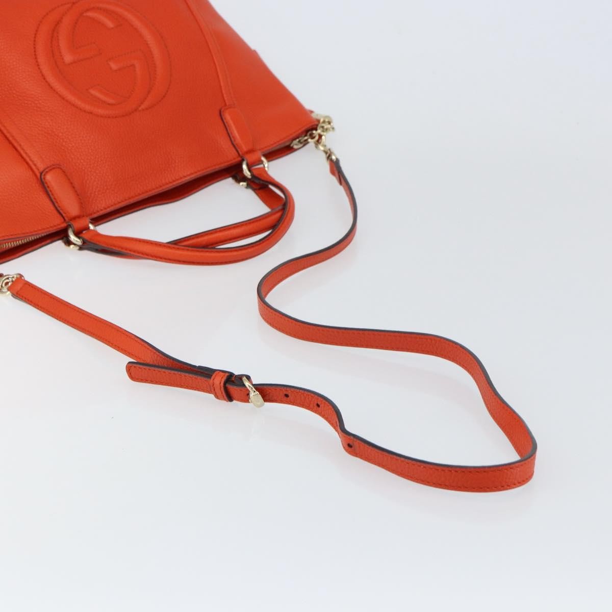 Gucci Soho Working Tote Leather, ORANGE, LEATHER, Handbag