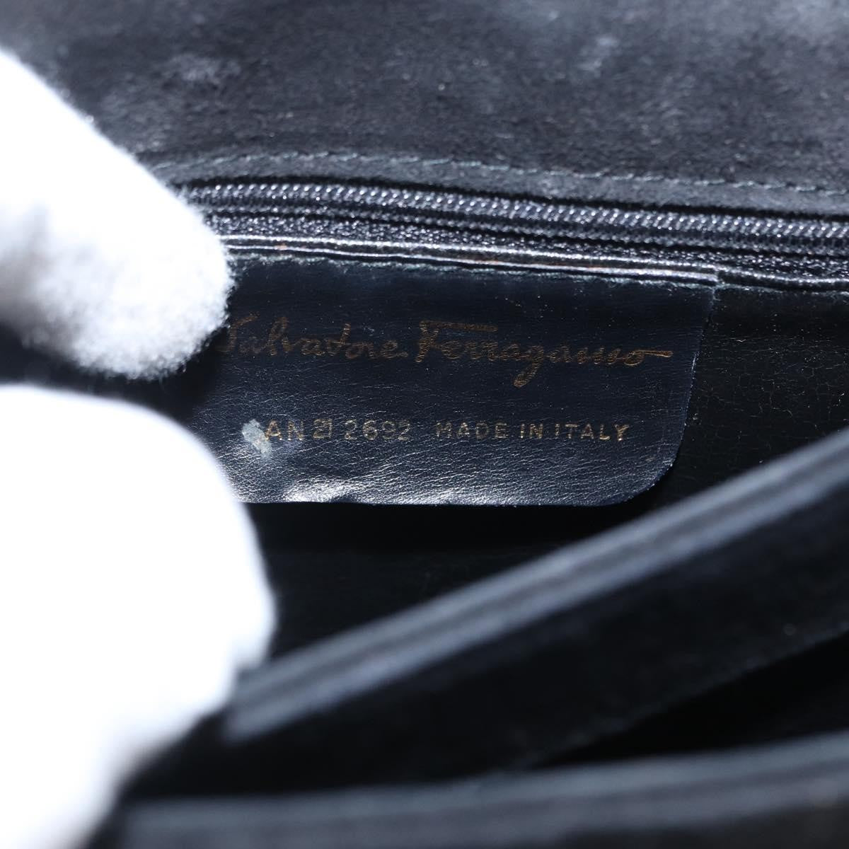 Salvatore Ferragamo Gancini Shoulder Bag Suede, BLACK, SUEDE, Shoulder bag