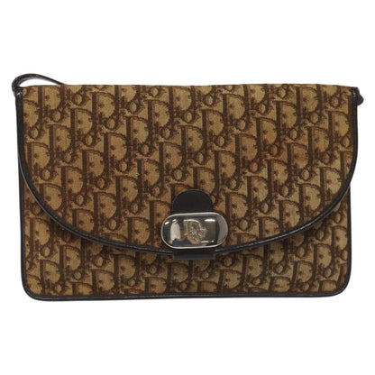 Christian Dior Vintage Trotter Shoulder Bag Canvas, BROWN, CANVAS, Shoulder bag