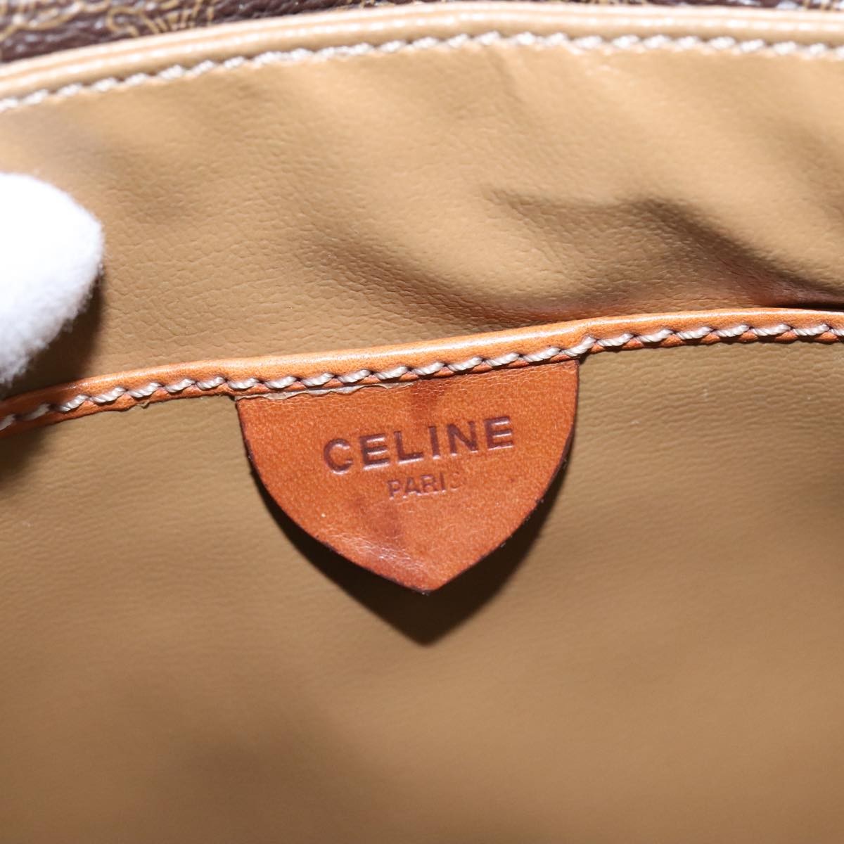 Celine Macadam Shoulder Bag PVC Leather, BROWN, CANVAS, Shoulder bag