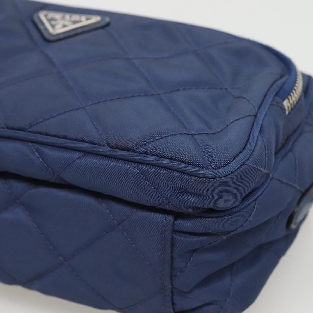 Prada Front Pocket Camera Bag Quilted Tessuto, BLUE, NYLON, Shoulder bag
