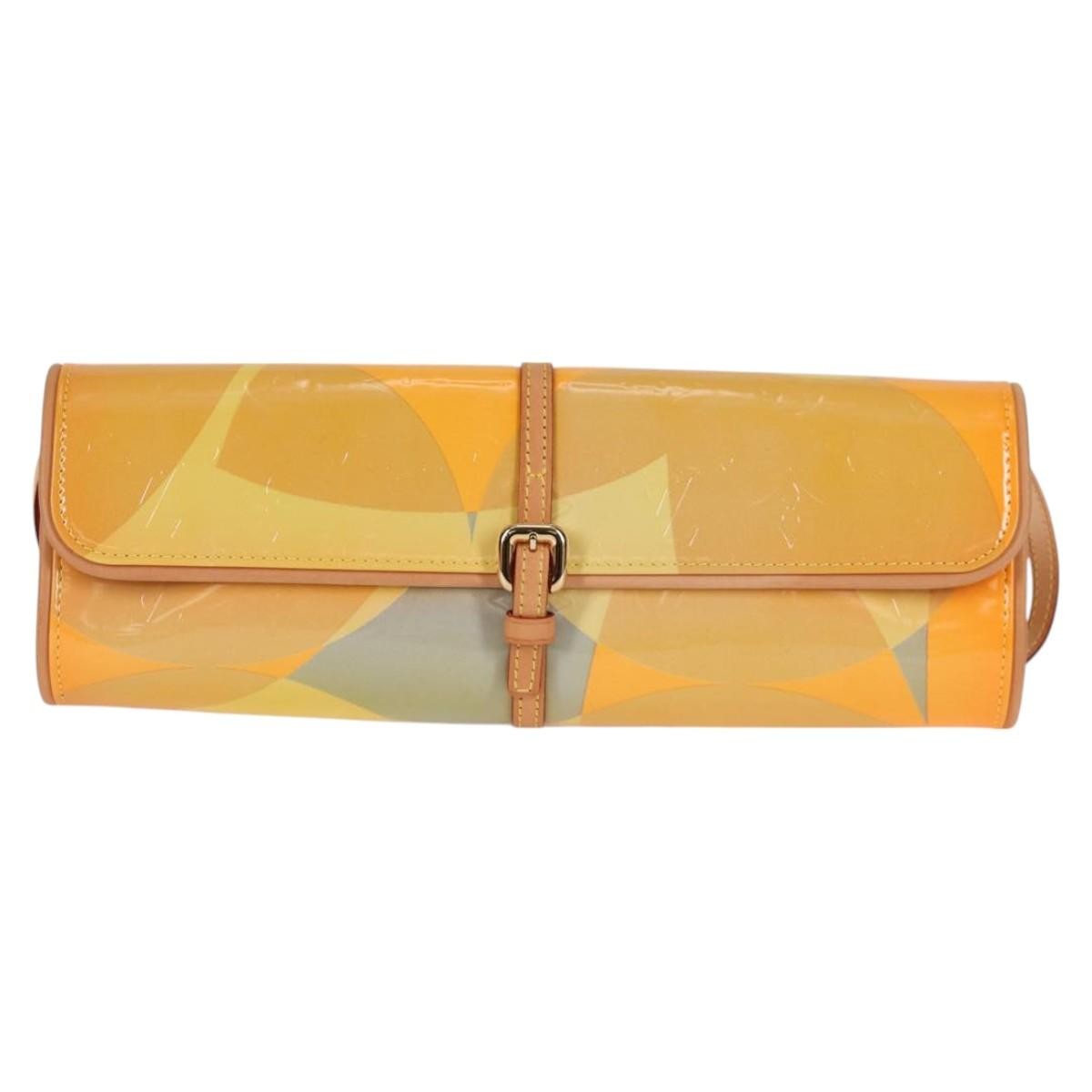 Louis Vuitton Fleurs Pochette Printed Monogram Vernis, YELLOW, PATENT_LEATHER, Shoulder bag