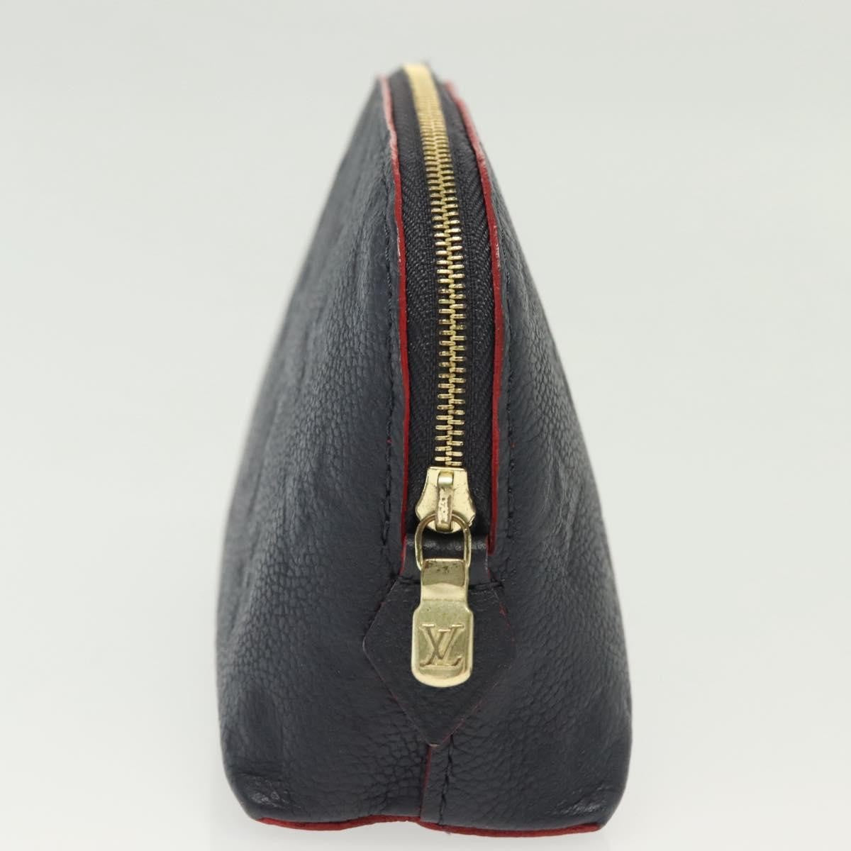 Louis Vuitton Cosmetic Pouch Monogram Empreinte Leather, NAVY, LEATHER, Toiletry Case