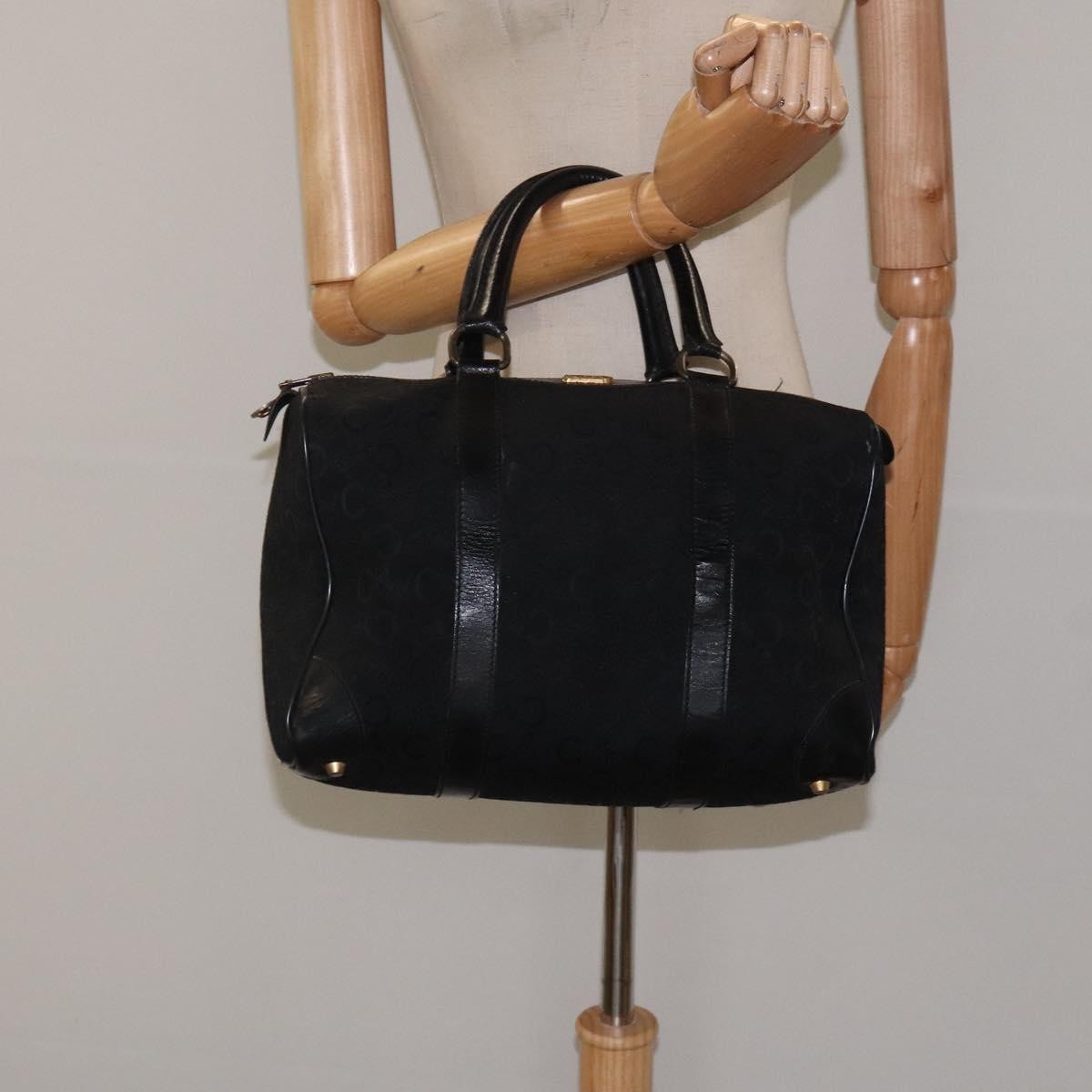 Celine C Sulky Handbag Canvas, BLACK, CANVAS, Handbag