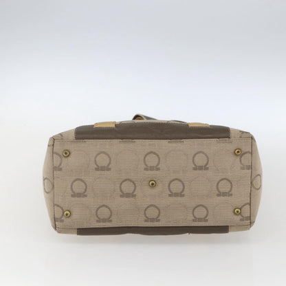 Salvatore Ferragamo Gancini handbag Canvas, BEIGE, CANVAS, Handbag