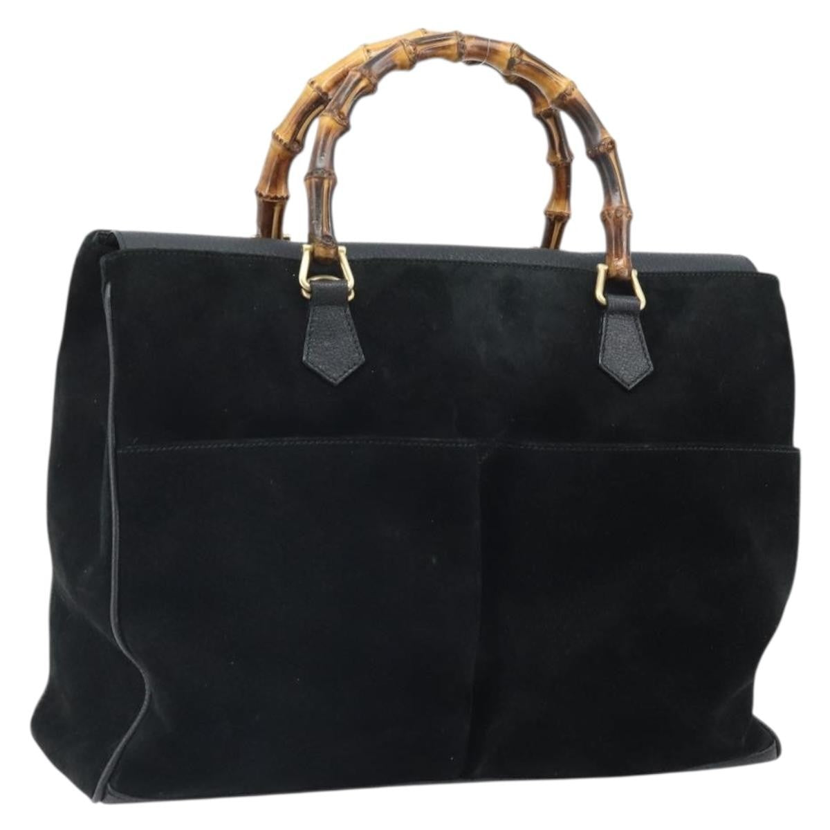 Gucci Bamboo tote bag Suede, Black, Suede, Tote Bag