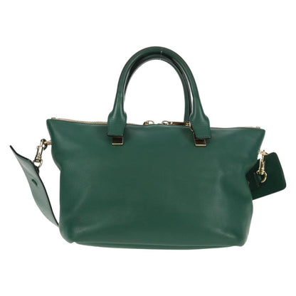 Chloe Bicolor Baylee Satchel Leather, GREEN, LEATHER, Handbag