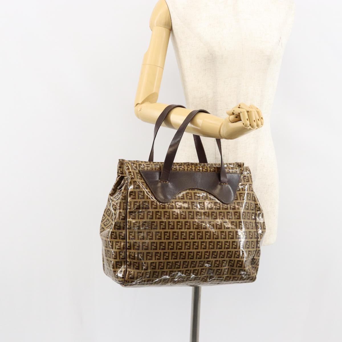 Fendi Zip Tote Canvas, BEIGE, CANVAS, Tote bag