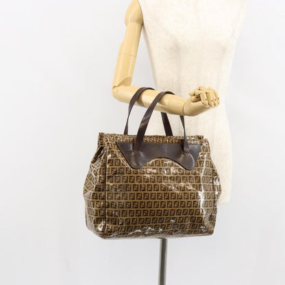 Fendi Zip Tote Canvas, BEIGE, CANVAS, Tote bag