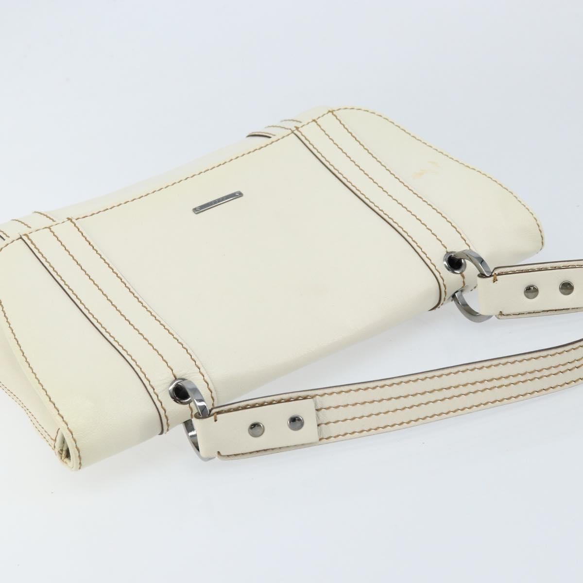 Gucci Vintage Handbag Leather, WHITE, LEATHER, Handbag