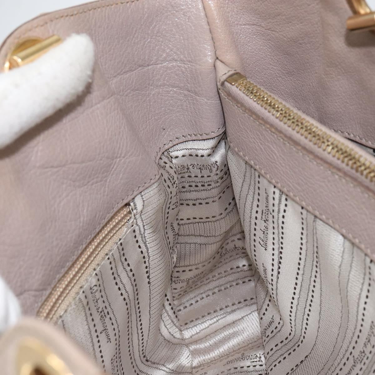 Salvatore Ferragamo Gancini Tote Leather, PINK, LEATHER, Handbag