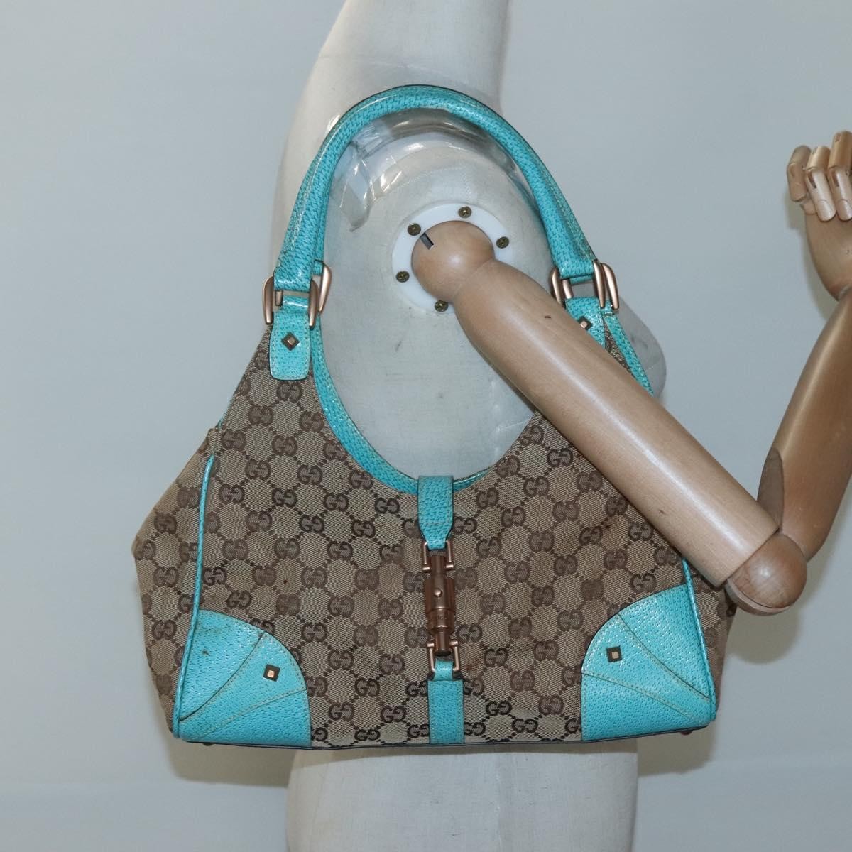Gucci Joy Bardot Hobo GG Canvas, BEIGE, CANVAS, Handbag