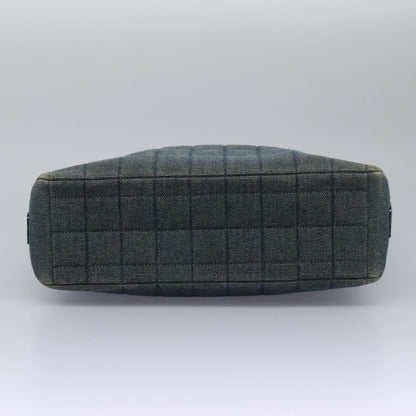 Chanel Chocolate Bar Tote Quilted Canvas, BLUE, CANVAS, Tote bag