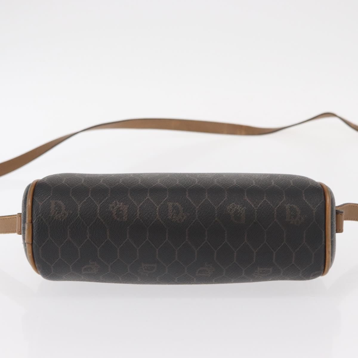 Christian Dior Vintage Honeycomb Shoulder Bag Canvas and Leather, BLACK, CANVAS, Shoulder bag