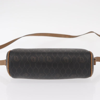 Christian Dior Vintage Honeycomb Shoulder Bag Canvas and Leather, BLACK, CANVAS, Shoulder bag