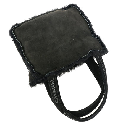 Chanel Fantasy Fur Tote Faux Fur with Leather, BLACK, SUEDE,FUR, Handbag