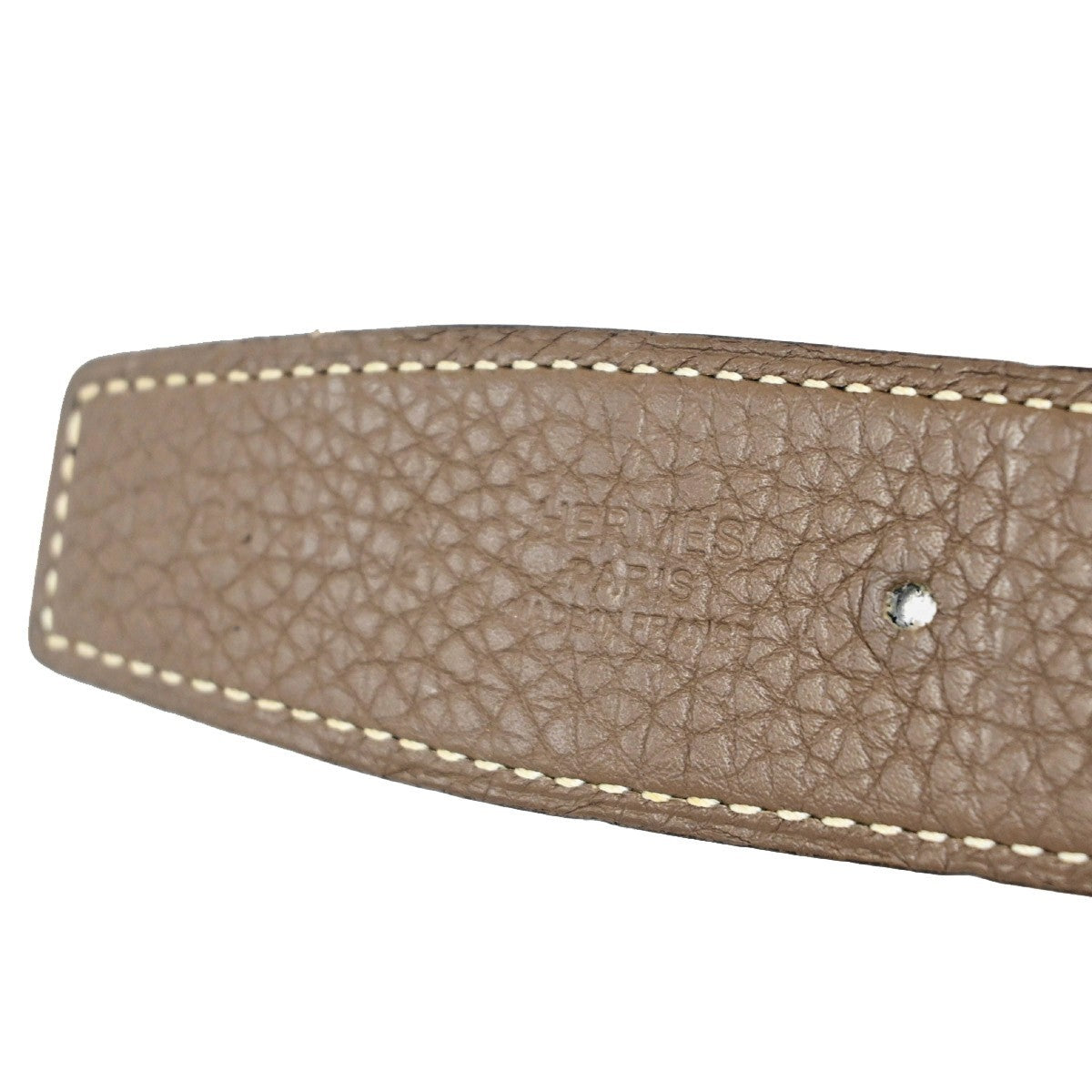 Hermes Chaine D'Ancre Reversible Belt Leather, BROWN, LEATHER, Belts