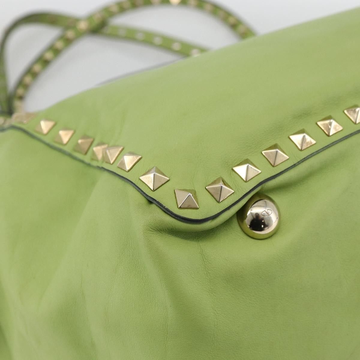 Valentino Garavani Rockstud Tote Textured Leather, GREEN, LEATHER, Tote bag