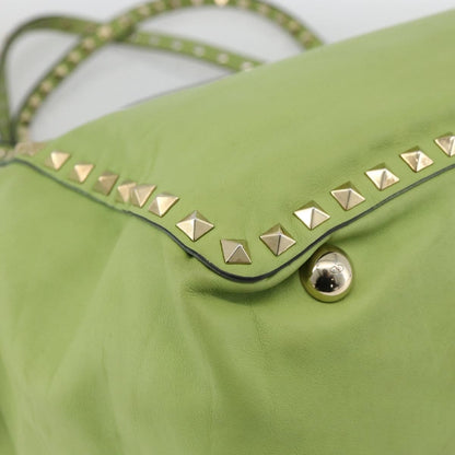 Valentino Garavani Rockstud Tote Textured Leather, GREEN, LEATHER, Tote bag