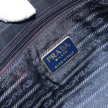 Prada Metal Handles Tote Tessuto, BLACK, NYLON, Tote bag