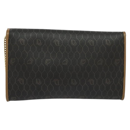 Christian Dior Vintage Honeycomb chain Canvas, BLACK, CANVAS, Handbag