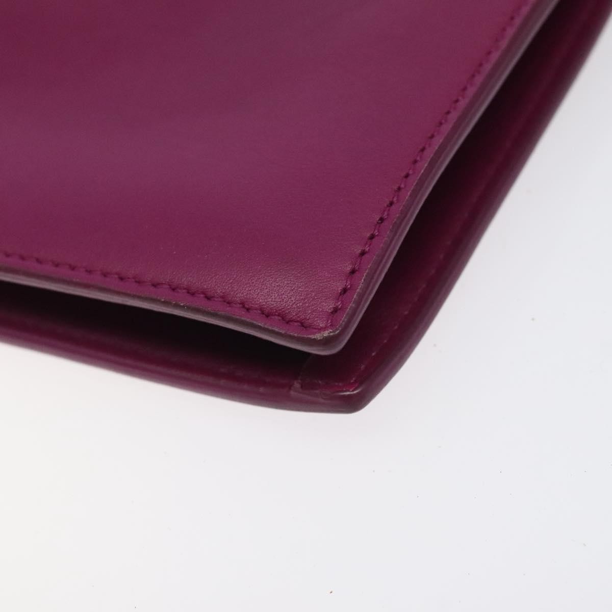 Celine Clasp Crossbody Bag Leather, PURPLE, LEATHER, Crossbody bag