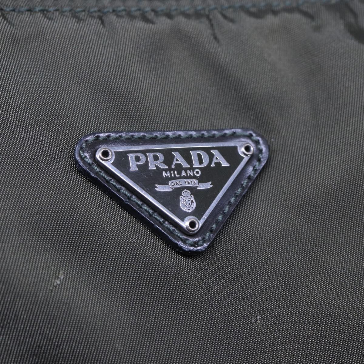 Prada Zip Around Pouch Tessuto, KHAKI, NYLON, Clutche & pouche