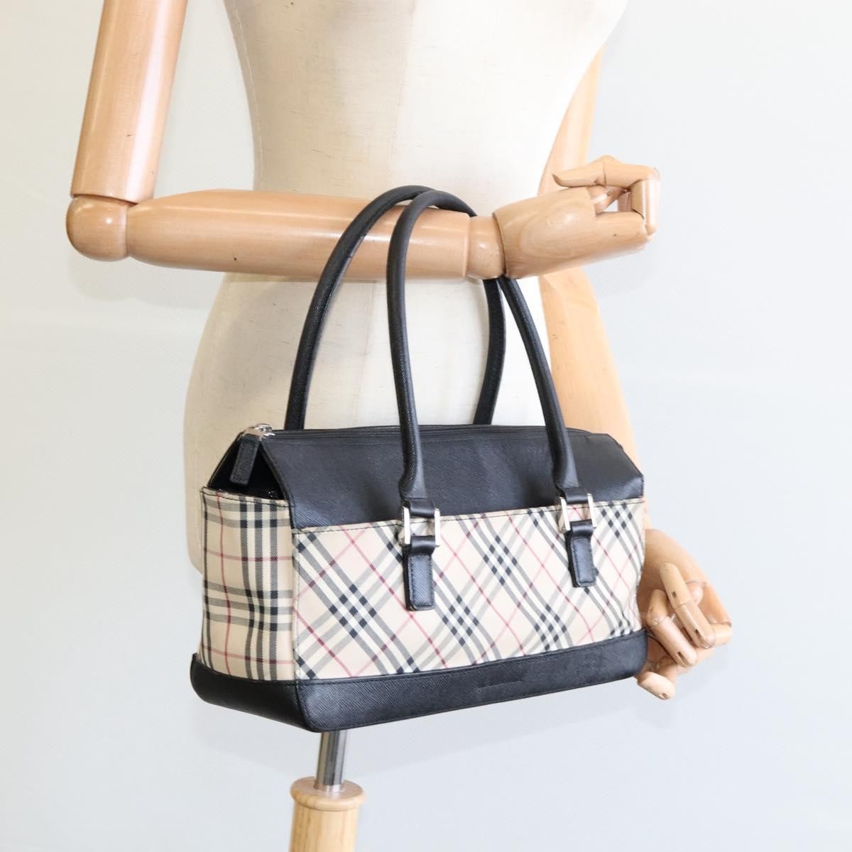 Burberry Nova Check Handbag Nova Check Canvas and leather, BEIGE, CANVAS, Handbag
