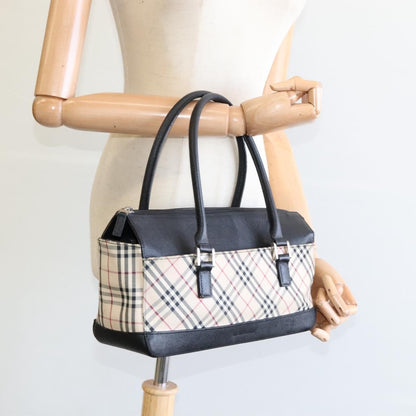 Burberry Nova Check Handbag Nova Check Canvas and leather, BEIGE, CANVAS, Handbag