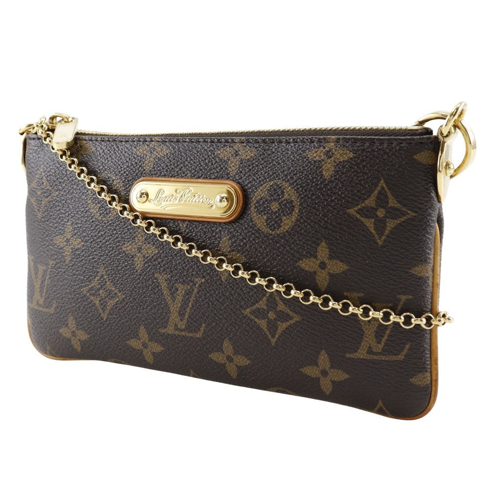 Louis Vuitton Milla Pochette Monogram Canvas, BROWN, CANVAS, Clutche & pouche