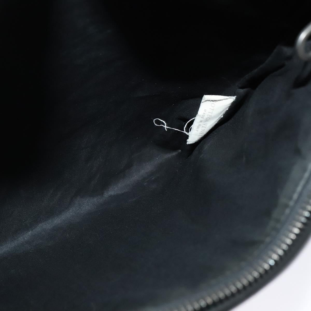 Bottega Veneta Utility Waist Bag Leather with Intrecciato, BLACK, LEATHER, Shoulder bag