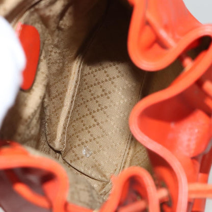 Gucci Vintage Bamboo Backpack Leather, ORANGE, LEATHER, Backpack