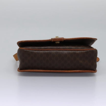 Celine Macadam Shoulder Bag PVC Leather, BROWN, CANVAS, Shoulder bag
