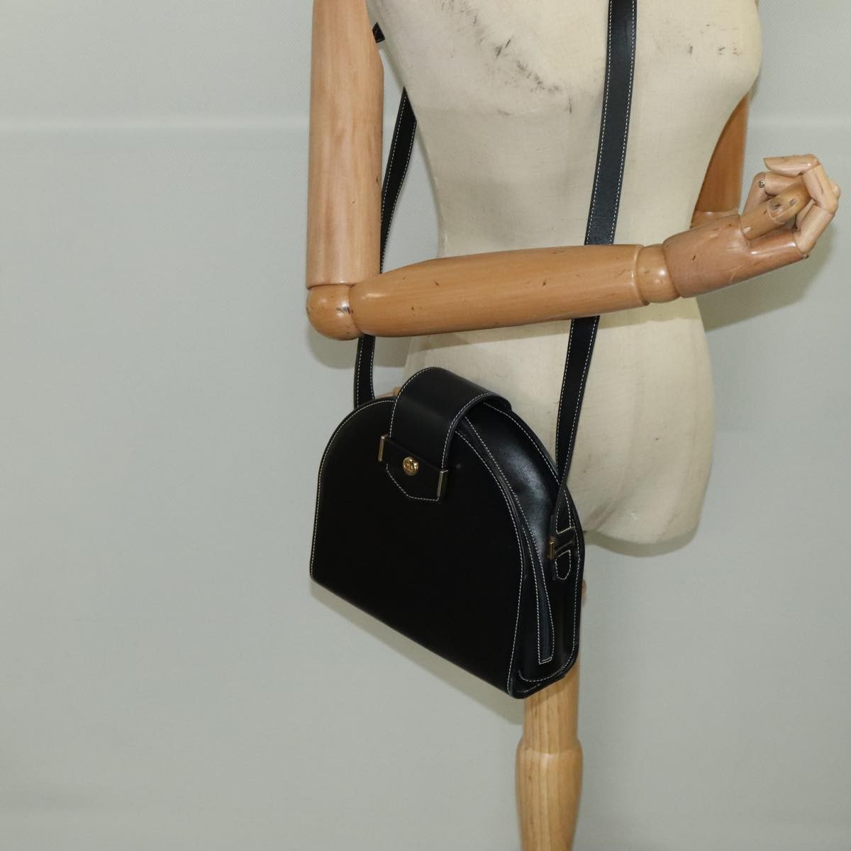 Christian Dior CD Shoulder bag Leather, BLACK, LEATHER, Shoulder bag