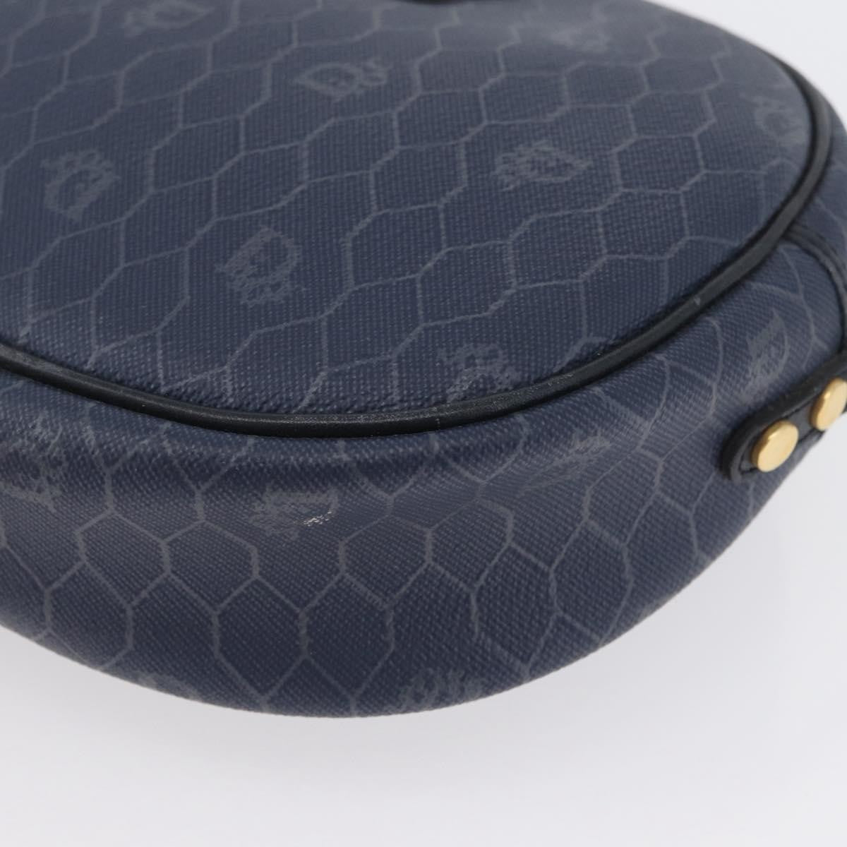 Christian Dior Vintage Honeycomb Shoulder Bag Canvas, NAVY, CANVAS, Shoulder bag