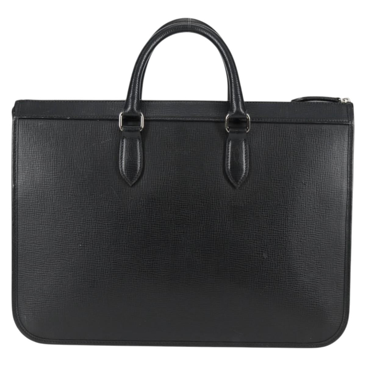 Burberry BUSINESS BAG BLACK LEATHER, BLACK, LEATHER, Briefcase