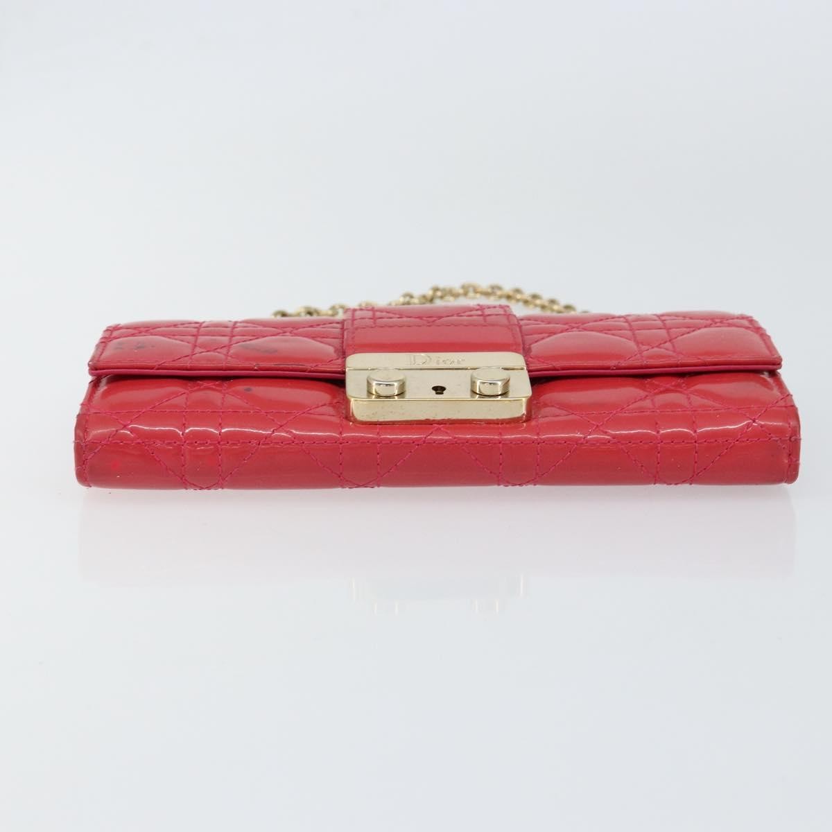Christian Dior New Lock Pouch Cannage Quilt Patent, PINK, PATENT_LEATHER, Clutche & pouche