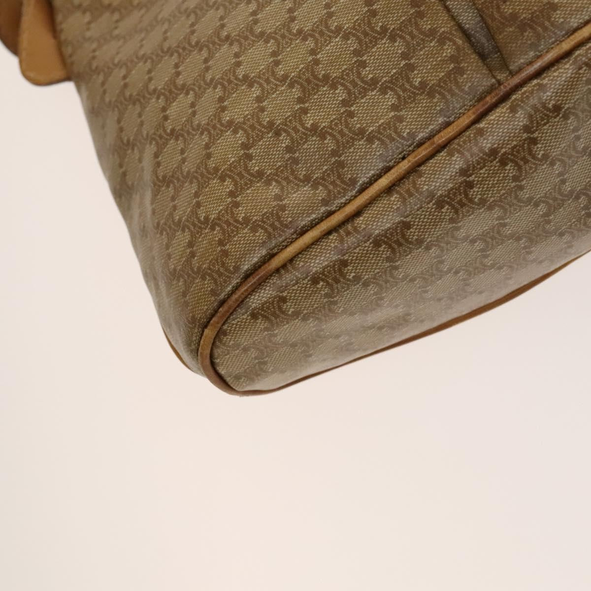 Celine Macadam Shoulder Bag Leather, BEIGE, CANVAS, Shoulder bag