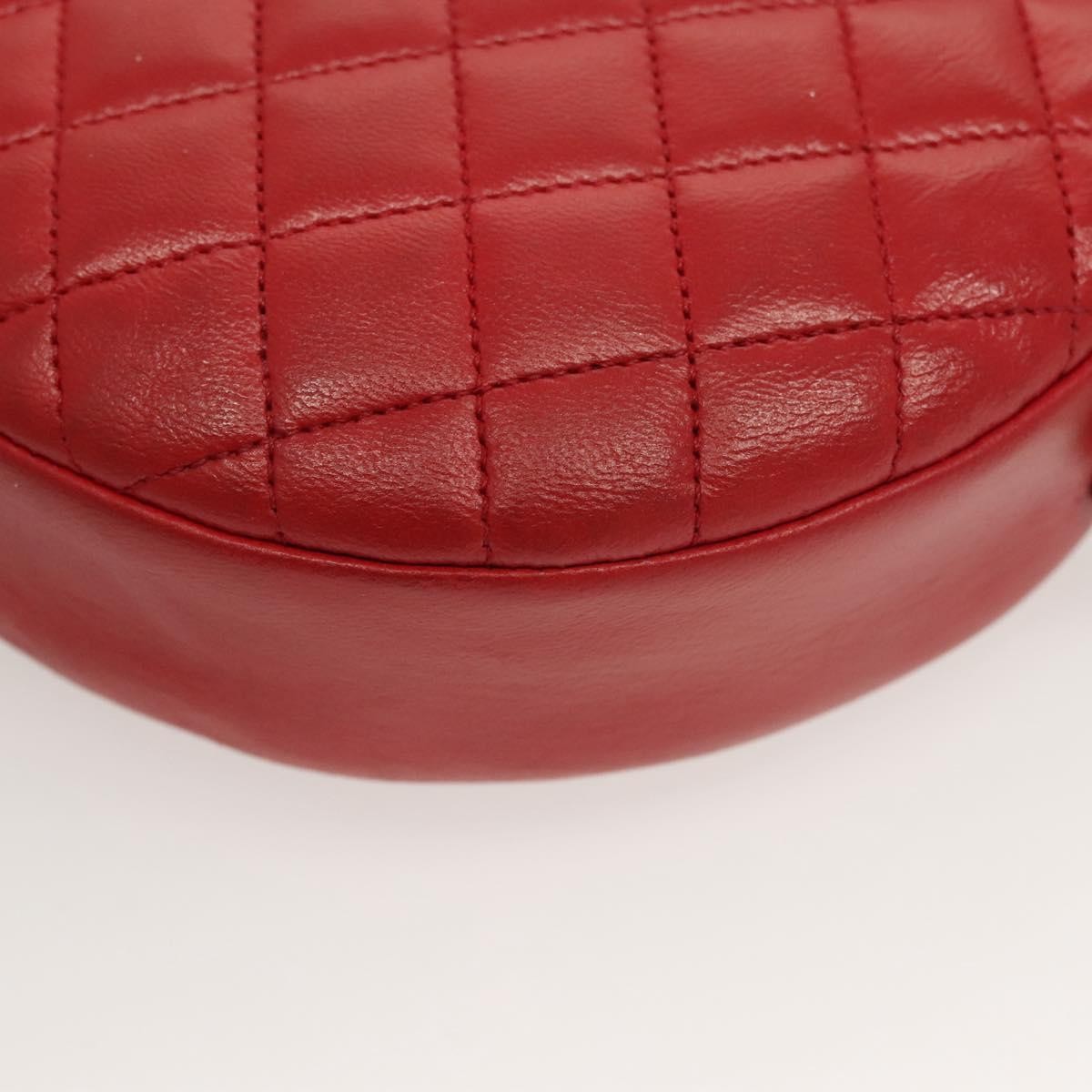 Chanel Vintage Round Tassel Crossbody Bag Quilted Lambskin, RED, LEATHER, Shoulder bag