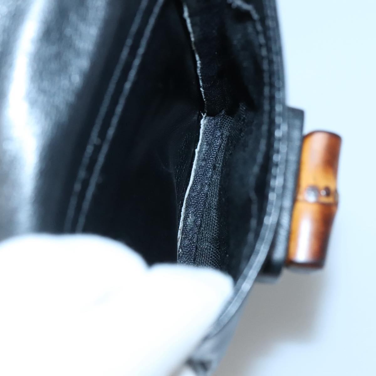 Gucci Vintage Bamboo Backpack Leather, BLACK, LEATHER, Backpack