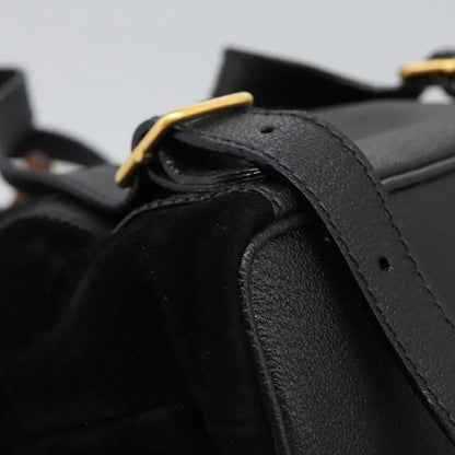 Gucci Vintage Bamboo Backpack Suede, BLACK, SUEDE, Backpack