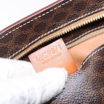 Celine Macadam Handbag Macadam with leather, BROWN, LEATHER, Handbag