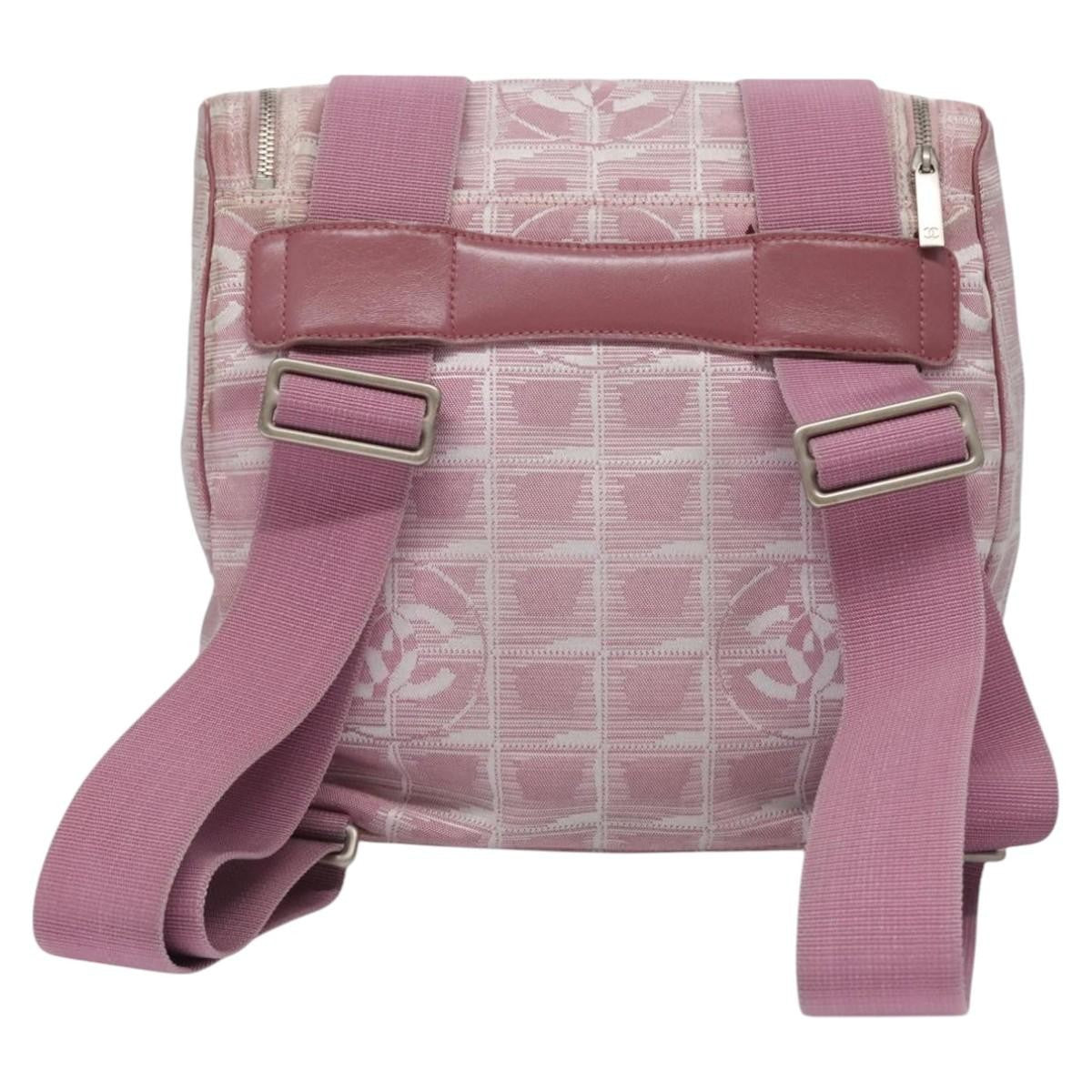 Chanel Travel Line Backpack Canvas, PINK, CANVAS, Backpack