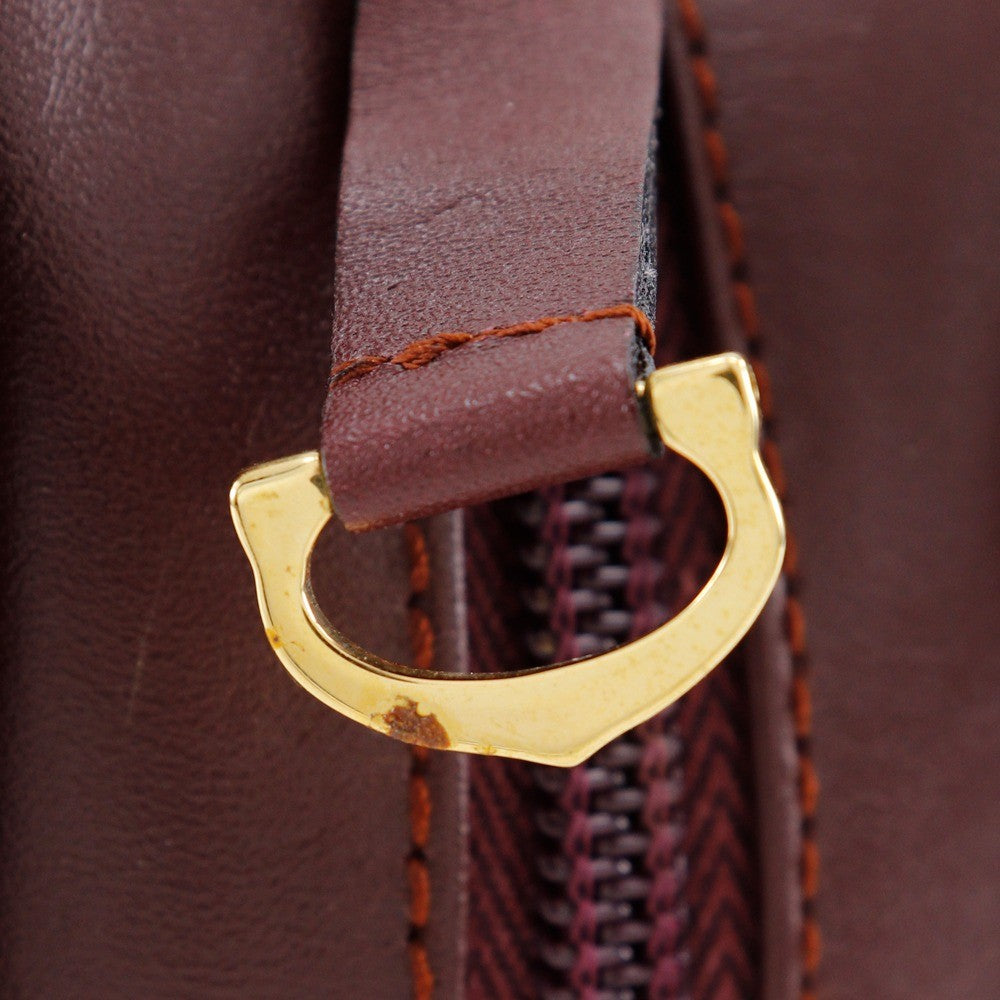 cartier Vintage must de Cartier Leather, BURGUNDY, LEATHER, Clutche & pouche