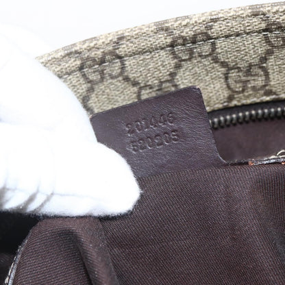 Gucci Zip Top Messenger Bag GG Coated Canvas, BEIGE, CANVAS, Shoulder bag