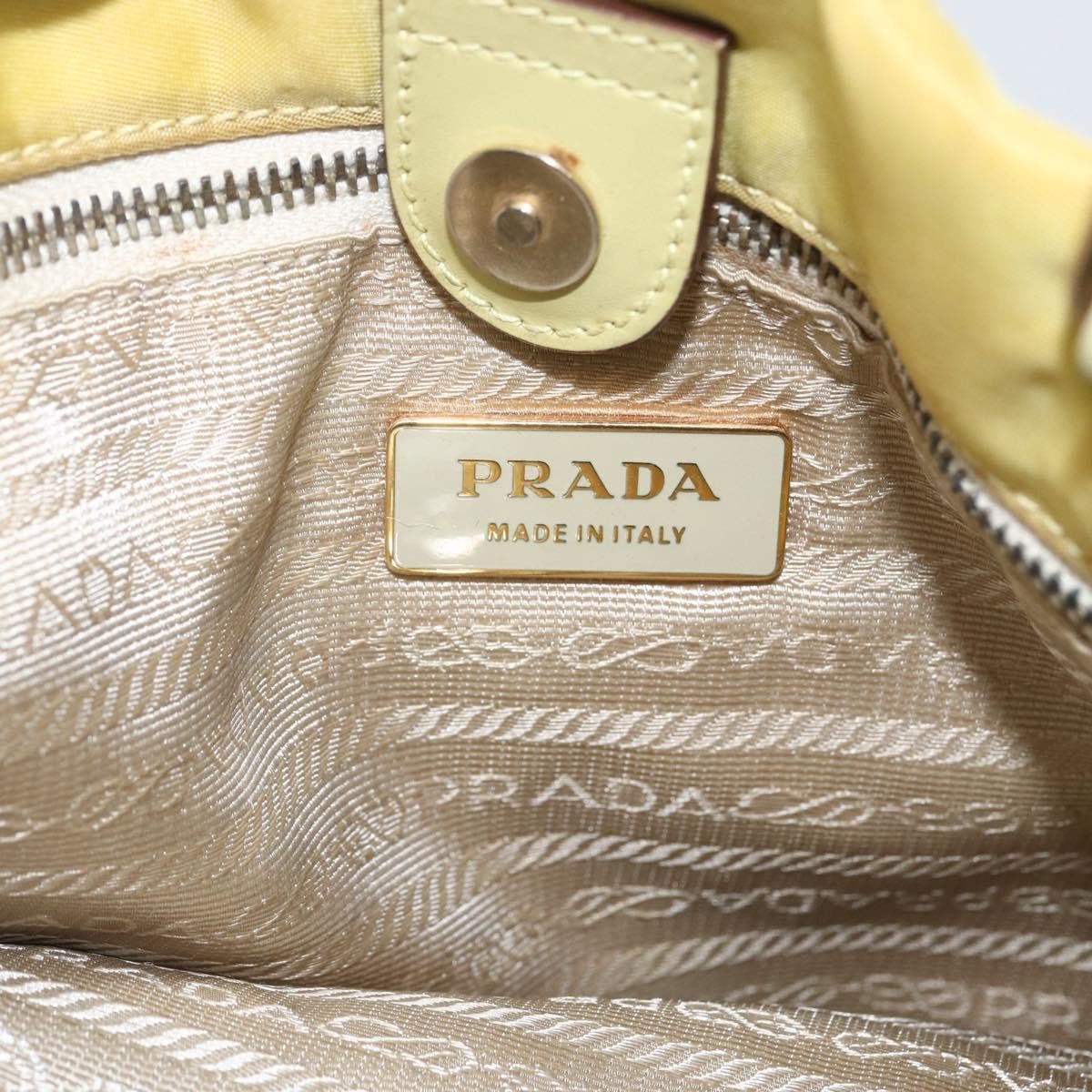 Prada Vintage Tote Tessuto, YELLOW, NYLON, Tote bag