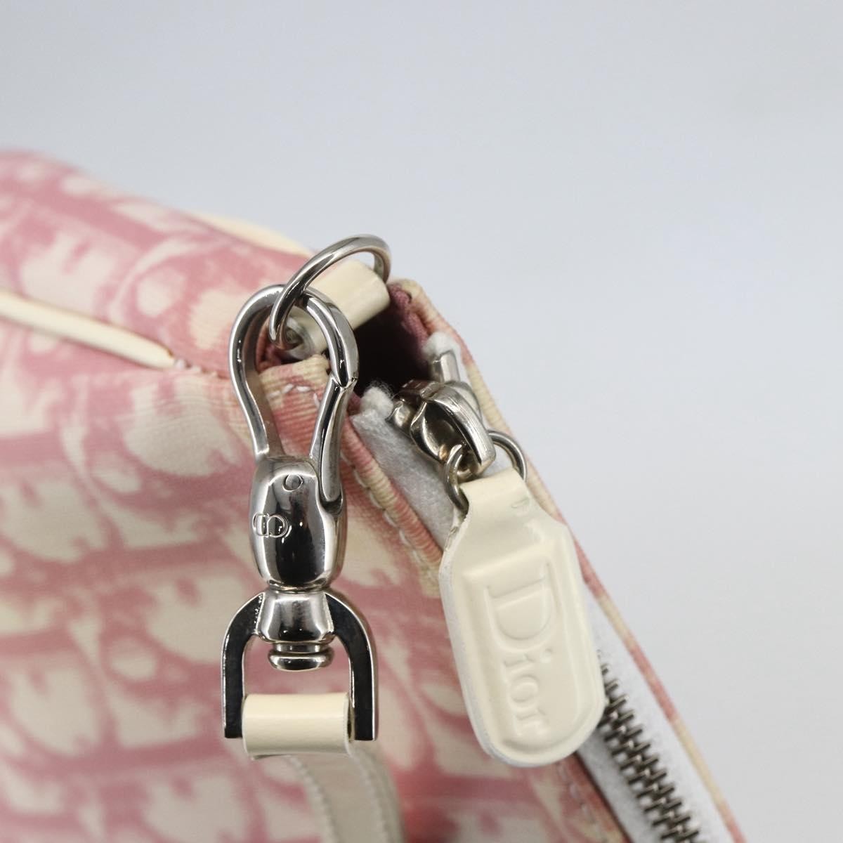 Christian Dior Vintage Saddle Bag Diorissimo Canvas, PINK, CANVAS, Shoulder bag