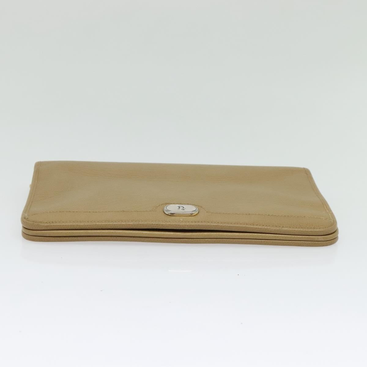 Christian Dior Vintage Chain Flap Shoulder Bag Leather, BEIGE, LEATHER, Shoulder bag
